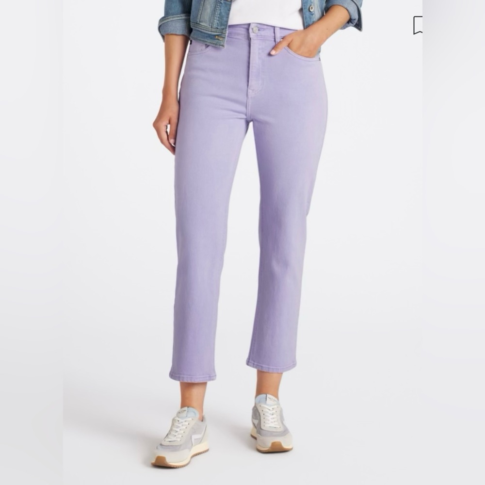 Kan Can Los Angeles Jolene High Rise Straight Women’s Jeans, Lavender Purple